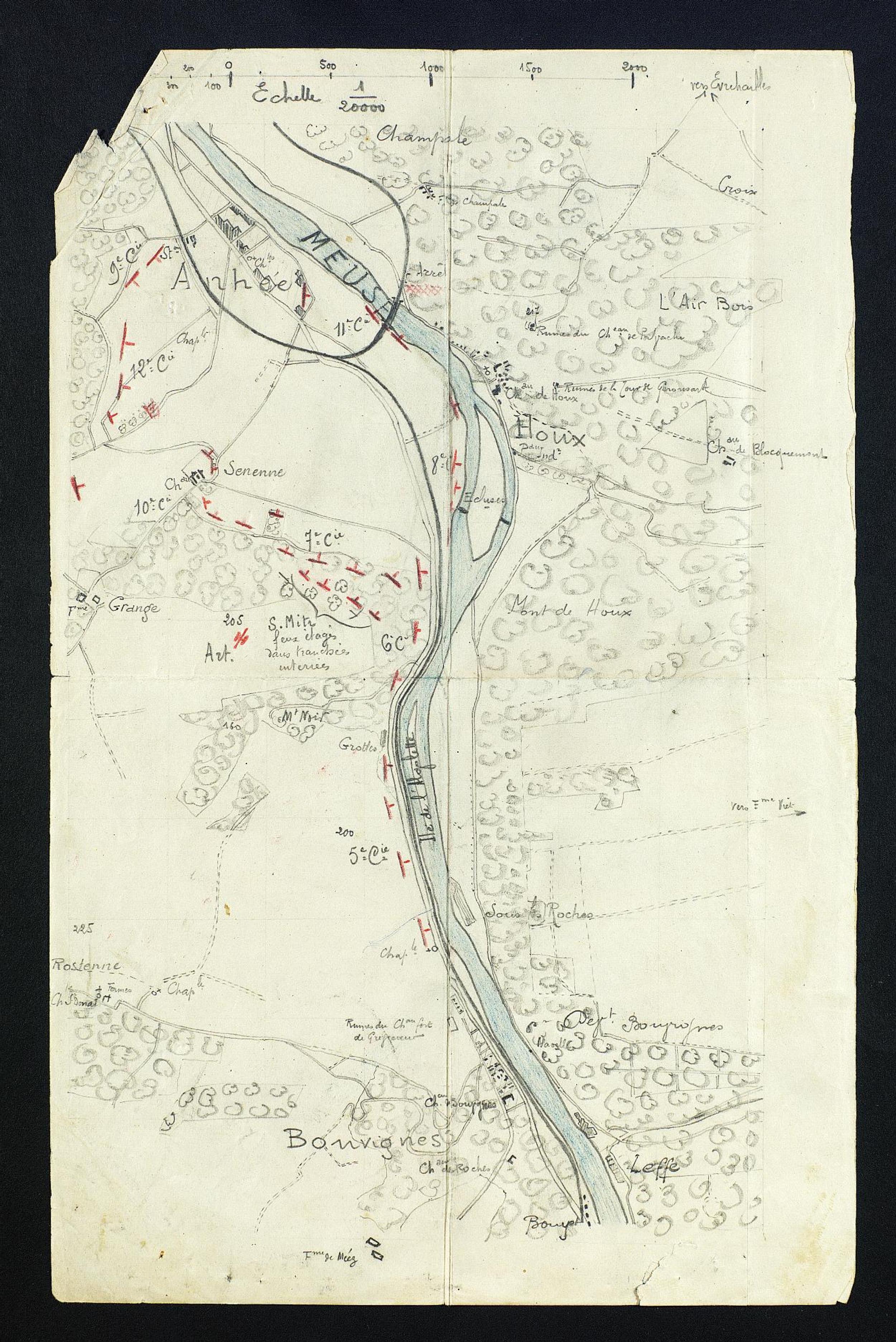 Positions françaises dans la cuvette d’Anhée