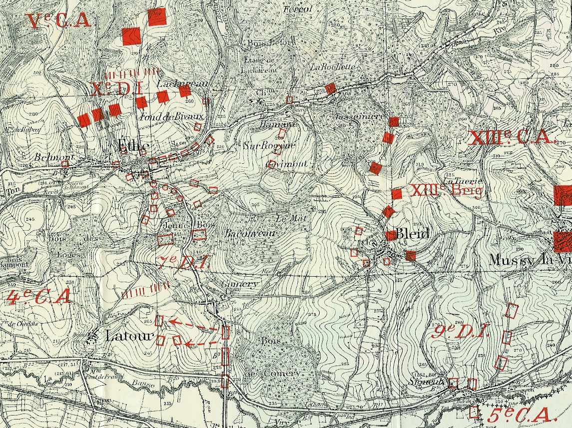 Position des unités à 9h30