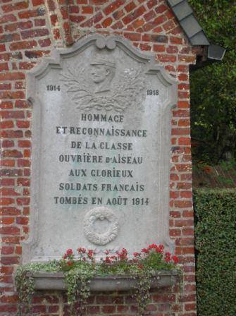 Aiseau-Presles : plaque commémorative - 34.2 ko