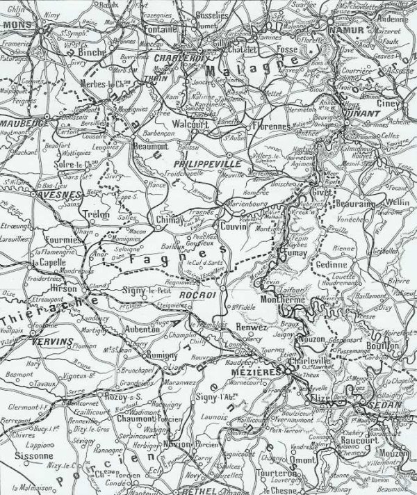 Carte de l?évolution de la Ve armée - 189.3 ko