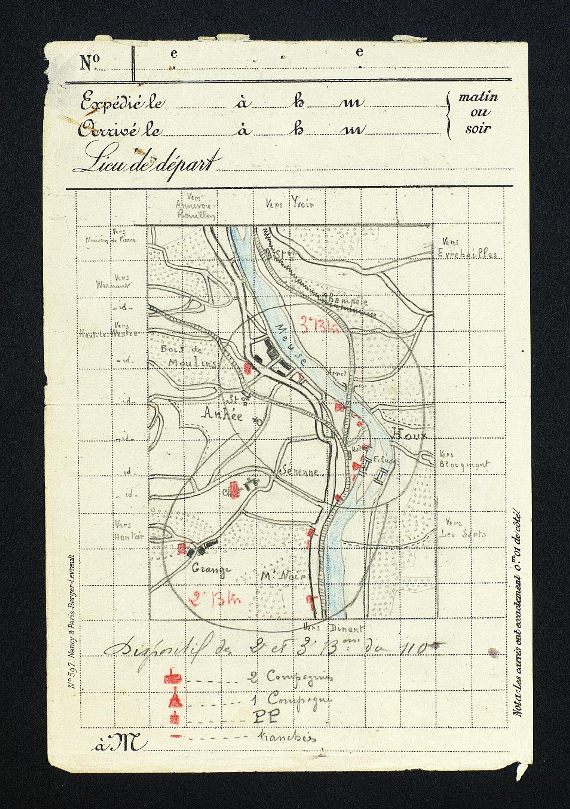 Positions françaises dans la cuvette d’Anhée