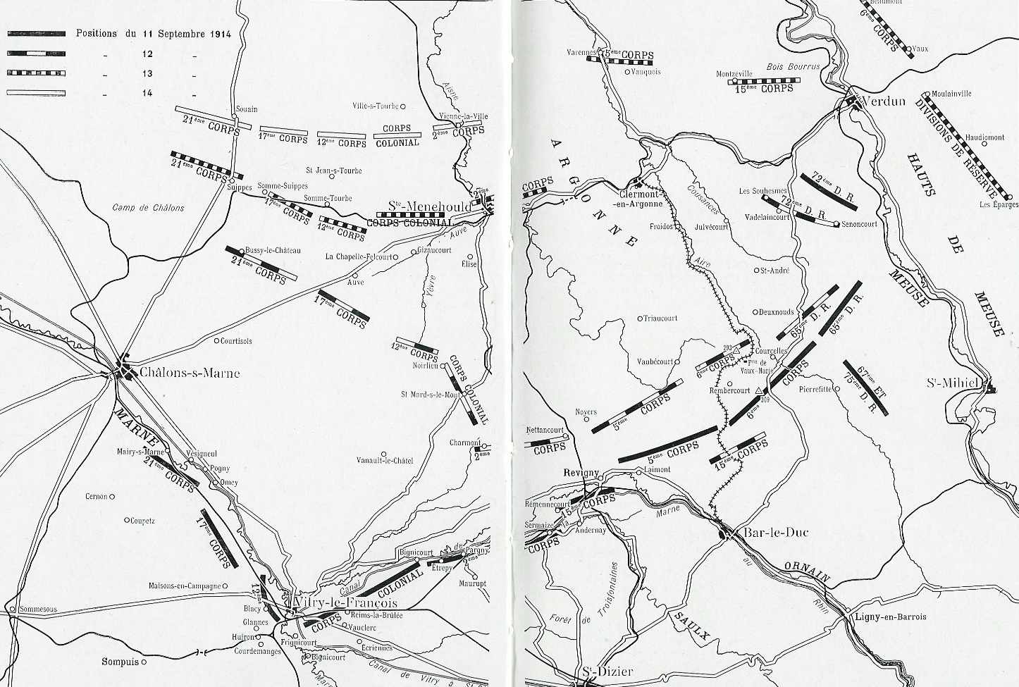 Situation du 11 au 14 septembre